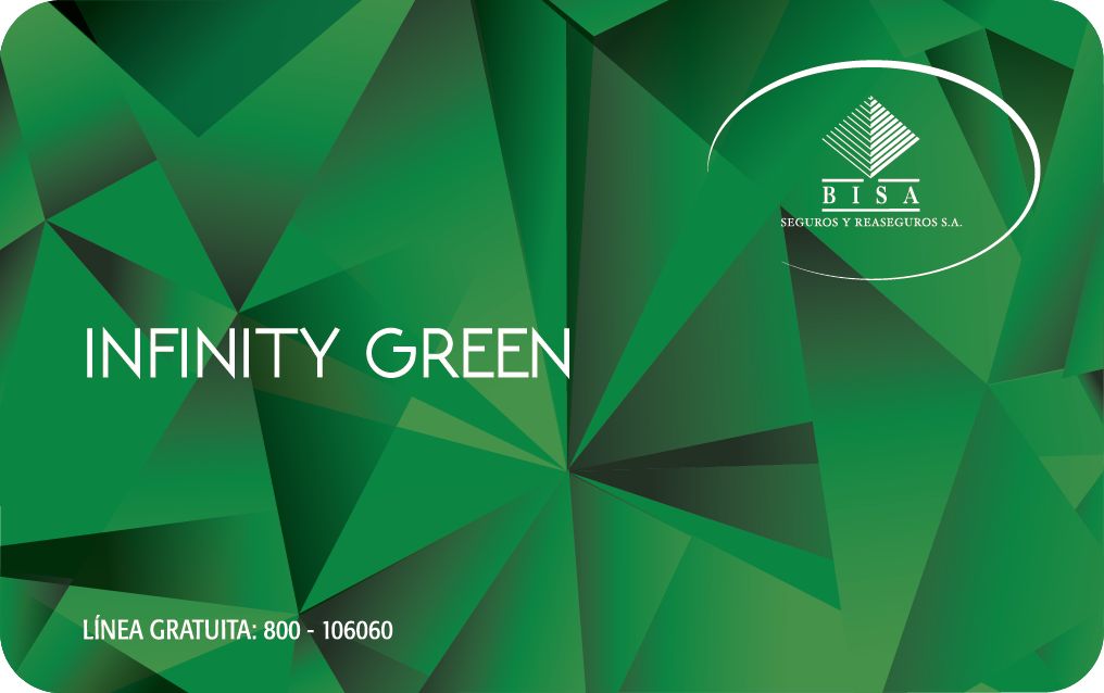 Tarjeta Infinity green Bisa Seguros 8.6x5.4 cm-02